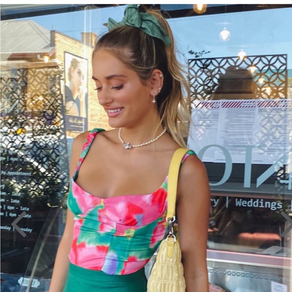 Vrg girl italian summer colorful corset top